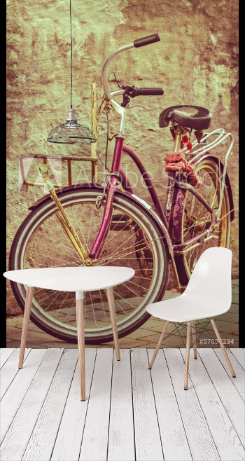 Picture of Retro styled image of a colorful bicycle